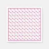 Niedliche rosa Herzen romantisches Muster Serviette (Vorderseite)
