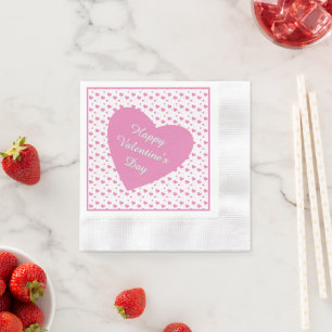Niedliche rosa Herzen romantisches Muster Serviette