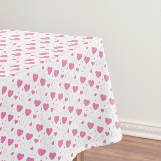Niedliche rosa Herzen romantisches Muster Tischdecke (Beispiel)