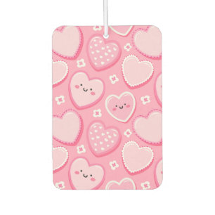 Niedliche rosa Herzen und Blume Air Freshener Autolufterfrischer