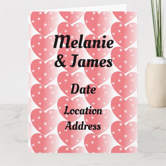 Niedliche rosa Herzen und Namen Karte (Vorderseite)