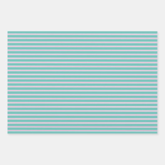 Niedliche rosa Herzen und Streifen Muster Wasserfa Geschenkpapier Set (Vorderseite 3)