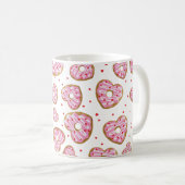 Niedliche rosa Herzkekse Kaffeetasse (VorderseiteRechts)