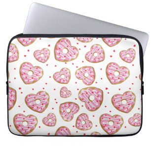 Niedliche rosa Herzkekse Laptopschutzhülle