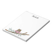 Niedliche rosa Herzschale mit Personalisiertem Nam Notizblock (Rotiert)