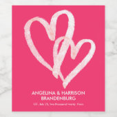 Niedliche rosa Herzschläuche Weinetikett (Einzelnes Label)