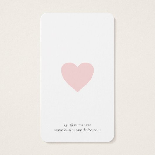 Niedliche, rosa Herzwurfkarte (Rückseite)