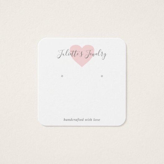 Niedliche, rosa Herzwurfkarte (Vorderseite)