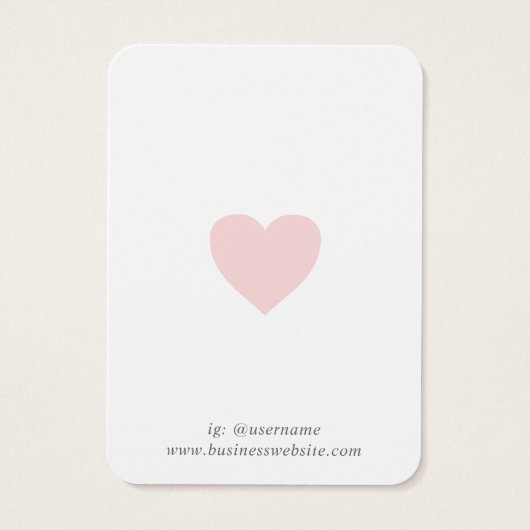 Niedliche, rosa Herzwurfkarte (Rückseite)