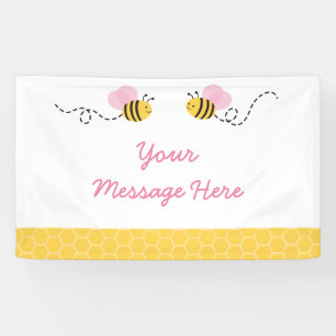 Niedliche rosa Hummel-Bienen-Baby-Dusche Banner
