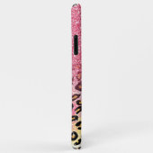 Niedliche rosa Imitate Glitzer Leopardin Case-Mate iPhone Hülle (Hinten/Rechts)