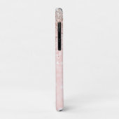 Niedliche Rosa Imitate Glitzer Monogramm Case-Mate iPhone Hülle (Hinten/Links)