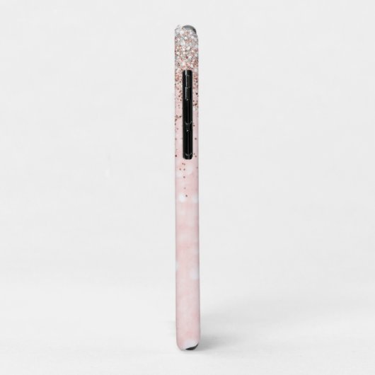 Niedliche Rosa Imitate Glitzer Monogramm Case-Mate iPhone Hülle (Hinten/Links)