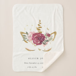 Niedliche rosa Imitate Gold Blumenzwiebeln Geburts Sherpadecke