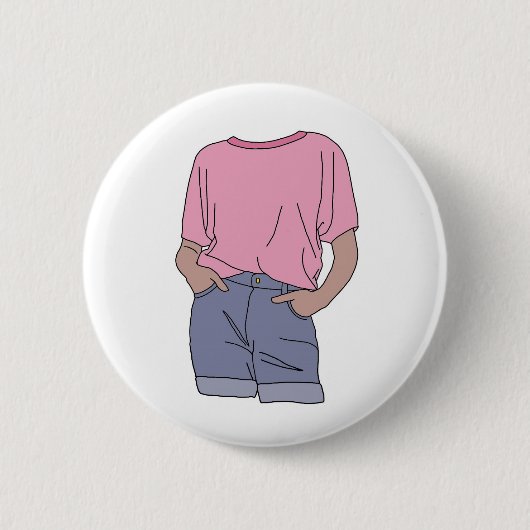 Niedliche rosa Jahr-Mode-Kleidung ästhetisch Button (Vorderseite)