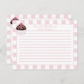 Niedliche rosa Karos Cupcakes Rezeptionskarten Postkarte (Vorne/Hinten)