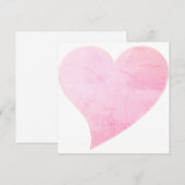Niedliche rosa Karte des Herzens minimalistisch Va (Vorne/Hinten)