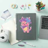 Niedliche rosa Katze Aufkleber (iPad Hülle)