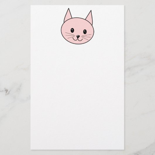 Niedliche rosa Katze Briefpapier (Vorderseite)