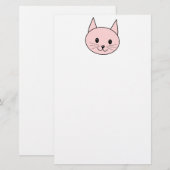 Niedliche rosa Katze Briefpapier (Vorne/Hinten)