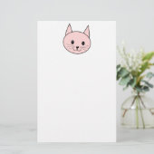 Niedliche rosa Katze Briefpapier (Stehend Vorderseite)