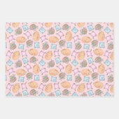 Niedliche rosa Katze Geschenkpapier Set (Vorderseite)