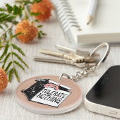 Niedliche rosa Katze im Individuelle Name der Kist Schlüsselanhänger (Vorderseite rechts)