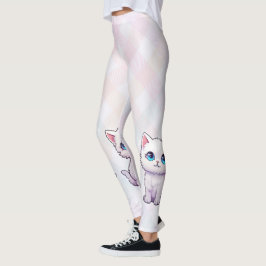Niedliche rosa Katze Leggings