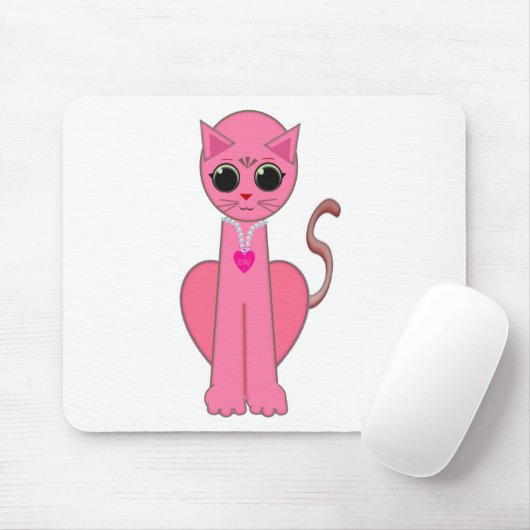 Niedliche Rosa Katze Mousepad (Mit Mouse)