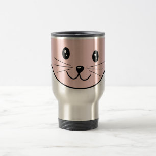 Niedliche rosa Katze Reisebecher
