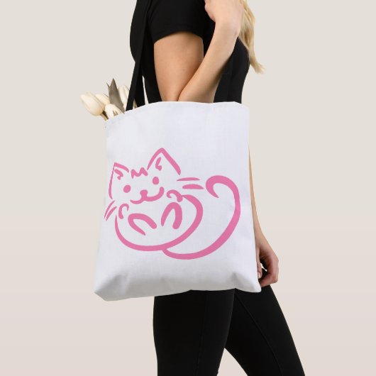 Niedliche rosa Katze Tasche (Von Nahem)