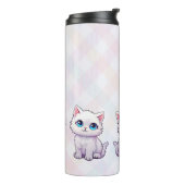 Niedliche rosa Katze Thermosbecher (Nach links gedreht)