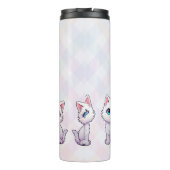 Niedliche rosa Katze Thermosbecher (Rückseite)