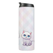 Niedliche rosa Katze Thermosbecher (Nach rechts gedreht)