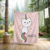 Niedliche Rosa Kawaii Katcorn Illustration Fleecedecke