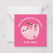 Niedliche rosa Kinder Valentinkarte Mitteilungskarte (Vorderseite)