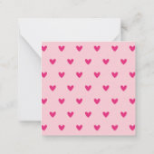 Niedliche rosa Kinder Valentinkarte Mitteilungskarte (Rückseite)