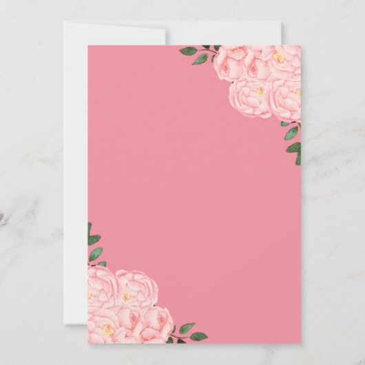 Niedliche Rosa-Kinderdusche Einladung (Rückseite)