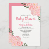 Niedliche Rosa-Kinderdusche Einladung (Vorne/Hinten)