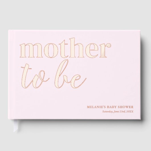 Niedliche Rosa Kinderdusche Rose Gold Foil Gästebuch (Vorderseite)
