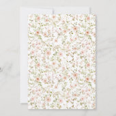 Niedliche Rosa kleine Wildblume Babydusche Einladung (Rückseite)