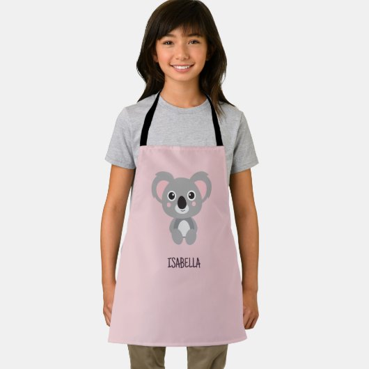 Niedliche Rosa Koala Girls Personalisiert Schürze (Insitu)