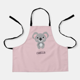 Niedliche Rosa Koala Girls Personalisiert Schürze