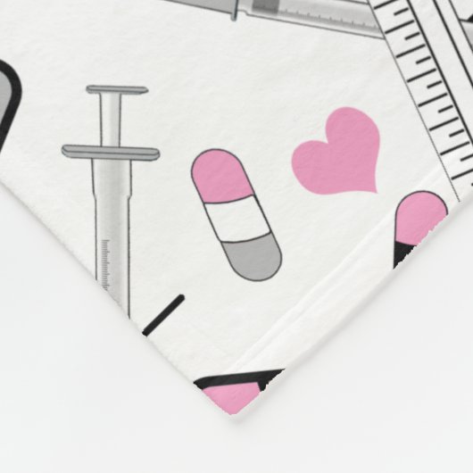 Niedliche Rosa Krankenschwester | Doctor EKG Steth Fleecedecke (Ecke)