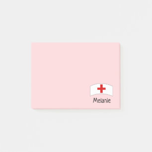 Niedliche Rosa Krankenschwester Personalisiert Post-it Klebezettel