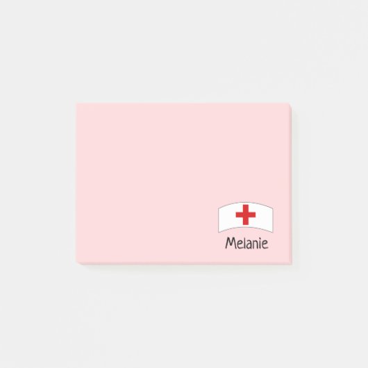 Niedliche Rosa Krankenschwester Personalisiert Post-it Klebezettel (Vorderseite)