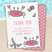 Niedliche Rosa Krebstiere Mädchen Geburtstag Dankeskarte