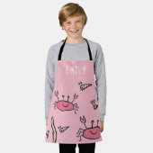 Niedliche Rosa Krebstiere Mädchen Schürze (Getragen)