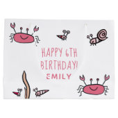 Niedliche Rosa Krebstiere Mädchen zum Geburtstag Große Geschenktüte (Rückseite)