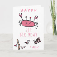 Niedliche Rosa Krebstiere Mädchen zum Geburtstag